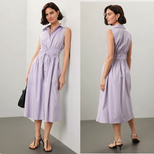 Thakoon Collective Lavender Tie Waist Dress - Size L
